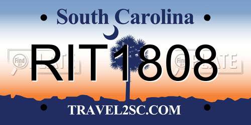 RIT1808 South Carolina License Plate