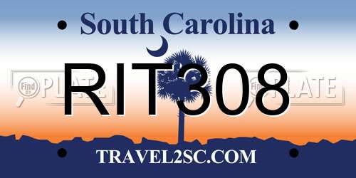 RIT308 South Carolina License Plate