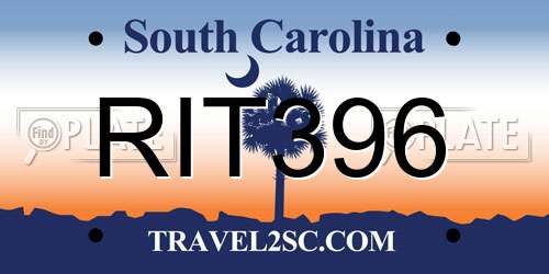 RIT396 South Carolina License Plate
