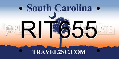 RIT655 South Carolina License Plate