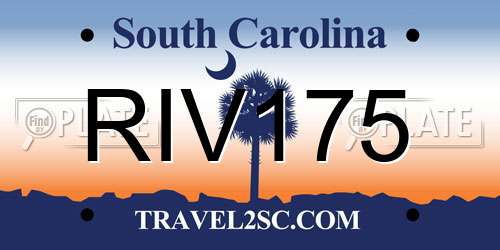 RIV175 South Carolina License Plate