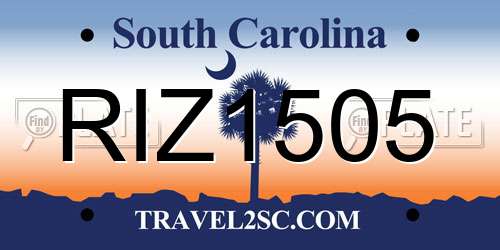 RIZ1505 South Carolina License Plate