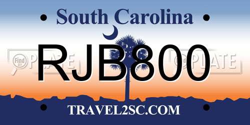 RJB800 South Carolina License Plate