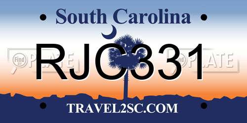 RJC331 South Carolina License Plate