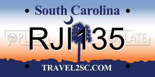 RJI135 South Carolina License Plate