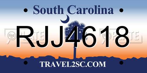RJJ4618 South Carolina License Plate