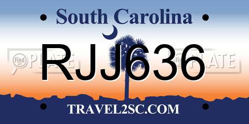 RJJ636 South Carolina License Plate