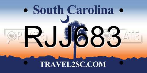 RJJ683 South Carolina License Plate