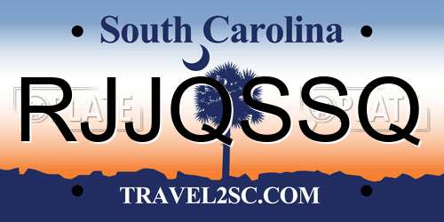 RJJQSSQ South Carolina License Plate