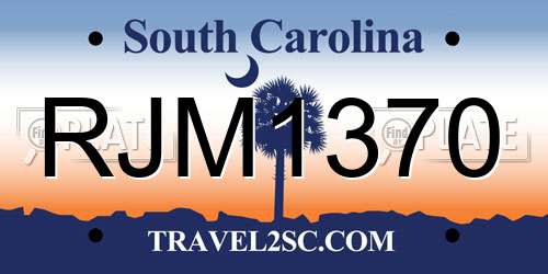 RJM1370 South Carolina License Plate
