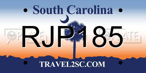 RJP185 South Carolina License Plate