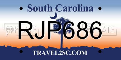 RJP686 South Carolina License Plate