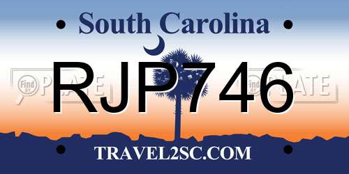 RJP746 South Carolina License Plate