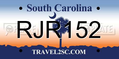 RJR152 South Carolina License Plate