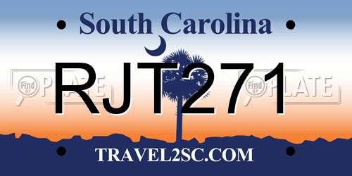 RJT271 South Carolina License Plate