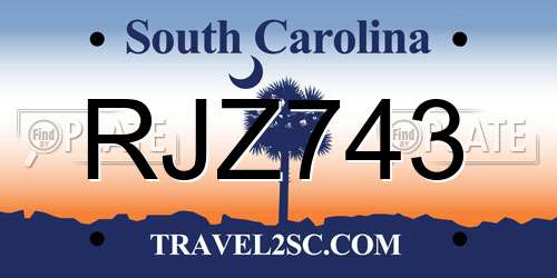 RJZ743 South Carolina License Plate