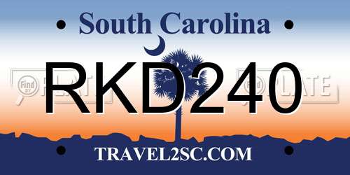RKD240 South Carolina License Plate