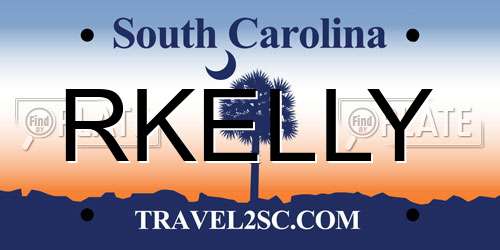 RKELLY South Carolina License Plate