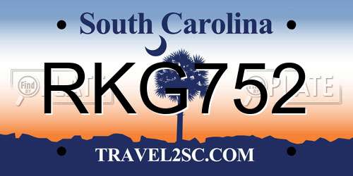 RKG752 South Carolina License Plate