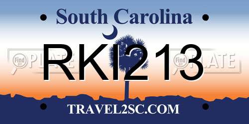 RKI213 South Carolina License Plate
