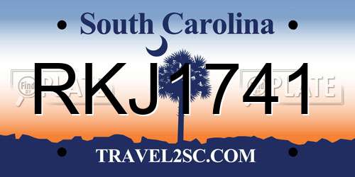 RKJ1741 South Carolina License Plate