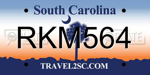 RKM564 South Carolina License Plate