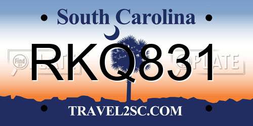 RKQ831 South Carolina License Plate
