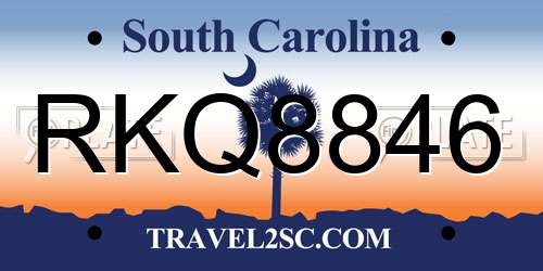 RKQ8846 South Carolina License Plate