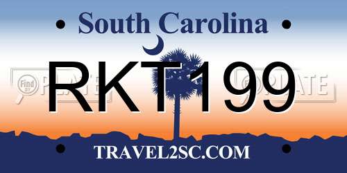 RKT199 South Carolina License Plate