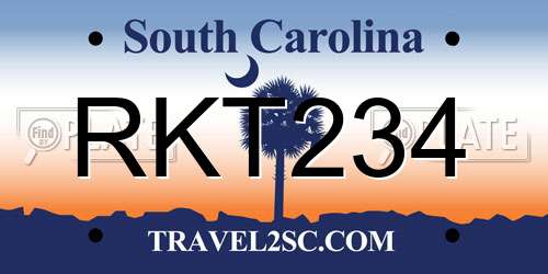 RKT234 South Carolina License Plate