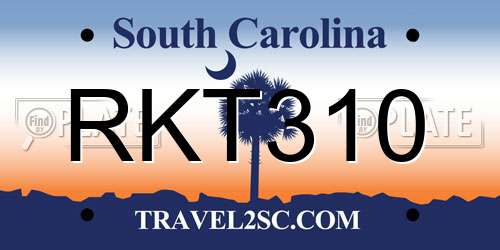 RKT310 South Carolina License Plate