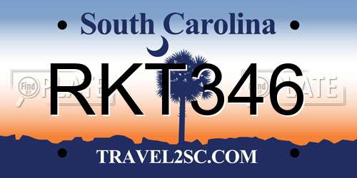 RKT346 South Carolina License Plate