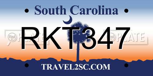 RKT347 South Carolina License Plate