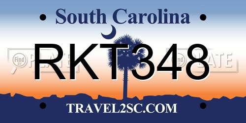 RKT348 South Carolina License Plate