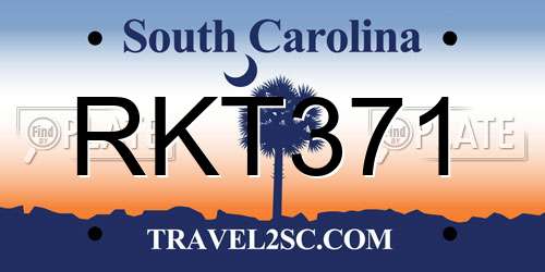 RKT371 South Carolina License Plate