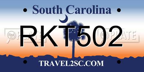RKT502 South Carolina License Plate