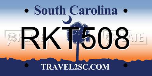 RKT508 South Carolina License Plate