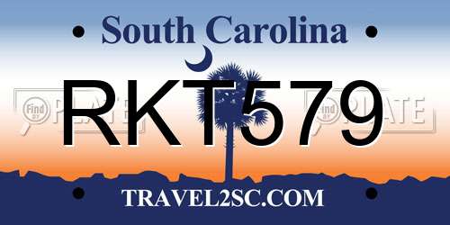RKT579 South Carolina License Plate