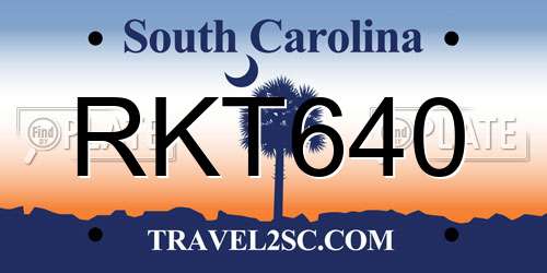 RKT640 South Carolina License Plate