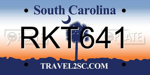 RKT641 South Carolina License Plate