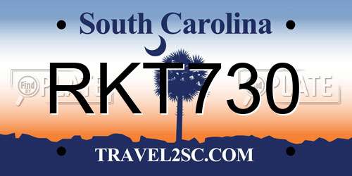 RKT730 South Carolina License Plate