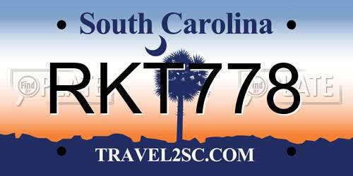 RKT778 South Carolina License Plate