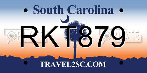 RKT879 South Carolina License Plate