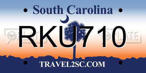 RKU710 South Carolina License Plate