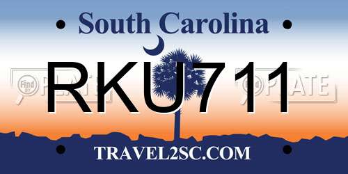 RKU711 South Carolina License Plate