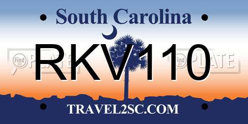RKV110 South Carolina License Plate
