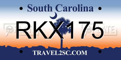 RKX175 South Carolina License Plate