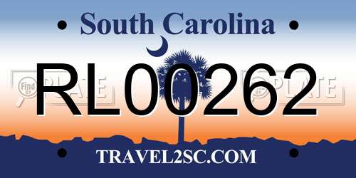 RL00262 South Carolina License Plate