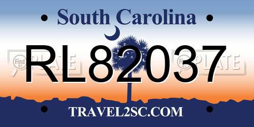 RL82037 South Carolina License Plate