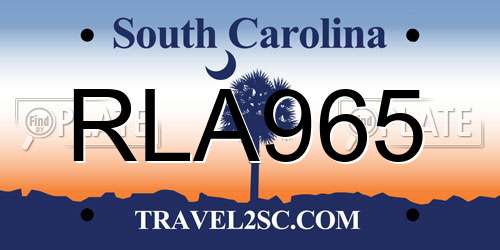 RLA965 South Carolina License Plate